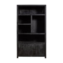 Nástenná skříň z mangového dřeva Phoenix 120 cm Mahom (5 otevřených přihrádek, 2 dvířka)