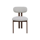 Jídelní židle Noor béžová s nohou v barvě ořechu, mahagon