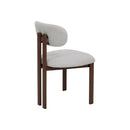 Jídelní židle Noor béžová s nohou v barvě ořechu, mahagon