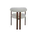 Jídelní židle Ariane béžová s nohou v barvě ořechu mahagon