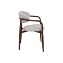 Jídelní židle Alexia  béžová s nohou v barvě ořechu, mahagon