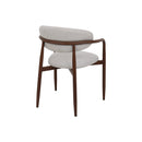 Jídelní židle Alexia  béžová s nohou v barvě ořechu, mahagon