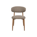 Jídelní židle Japandi taupe s nohou v barvě dubu, mahagon