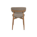 Jídelní židle Japandi taupe s nohou v barvě dubu, mahagon