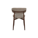 Jídelní židle Japandi taupe s nohou v barvě ořechu, mahagon