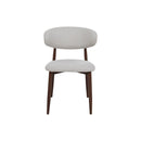 Jídelní židle Japandi  béžová s nohou v barvě ořechu, mahagon