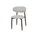 Jídelní židle Japandi  béžová s nohou v barvě ořechu, mahagon