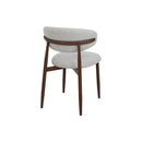 Jídelní židle Japandi  béžová s nohou v barvě ořechu, mahagon