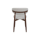 Jídelní židle Japandi  béžová s nohou v barvě ořechu, mahagon