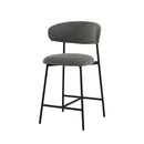 Barová židle Laon Tmavě šedá s černou podnoží Mahom