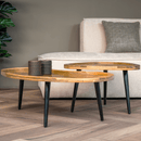 Konferenční stolky z mangového dřeva organické Mila Mahom - set 2 kusů