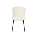 Jídelní židle Lille Bílé bouclé s černou podnoží Mahom