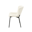 Jídelní židle Lille Bílé bouclé s černou podnoží Mahom