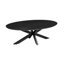 Konferenční stolek z mangového dřeva Vicenza černý oválný Mahom