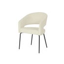 Jídelní židle Rennes Bílé bouclé s černou podnoží Mahom