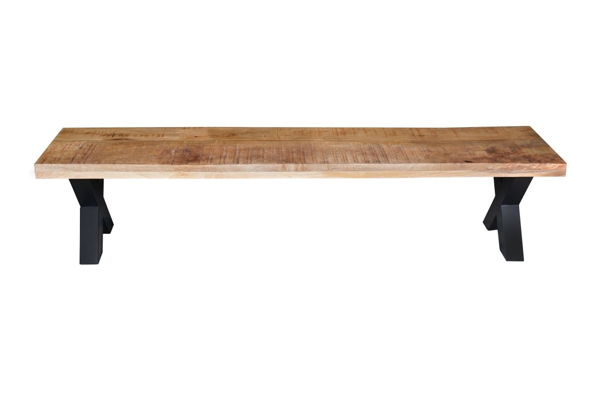 Jídelní lavice z mangového dřeva Columbus X-leg 180x40 cm Mahom