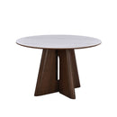 Kulatý hnědý jídelní stůl