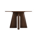 Kulatý jídelní stůl Santiago s dřevěnou dýhou 120 cm , hnědý, mahagon