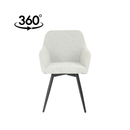 Jídelní židle Amiens Béžové bouclé s černou podnoží Mahom