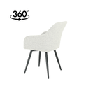 Jídelní židle Amiens Béžové bouclé s černou podnoží Mahom