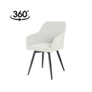 Jídelní židle Amiens Béžové bouclé s černou podnoží Mahom