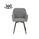 Jídelní židle Amiens Tmavě šedé bouclé s černou podnoží Mahom
