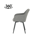 Jídelní židle Amiens Tmavě šedé bouclé s černou podnoží Mahom