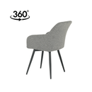 Jídelní židle Amiens Tmavě šedé bouclé s černou podnoží Mahom