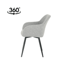 Jídelní židle Amiens Světle šedé bouclé s černou podnoží Mahom