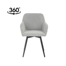 Jídelní židle Amiens Světle šedé bouclé s černou podnoží Mahom