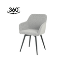 Jídelní židle Amiens Světle šedé bouclé s černou podnoží Mahom