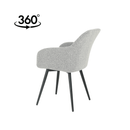 Jídelní židle Amiens Světle šedé bouclé s černou podnoží Mahom
