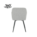 Jídelní židle Amiens Světle šedé bouclé s černou podnoží Mahom