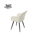 Jídelní židle Amiens Bílé bouclé s černou podnoží Mahom