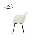 Jídelní židle Amiens Bílé bouclé s černou podnoží Mahom