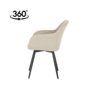 Jídelní židle Amiens Pískové bouclé s černou podnoží Mahom
