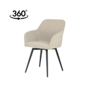 Jídelní židle Amiens Pískové bouclé s černou podnoží Mahom