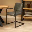 Jídelní židle Caen Antracitová s černou podnoží Mahom