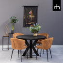 Jídelní židle Toulon Cognac s černou základnou Mahom