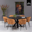 Jídelní židle Toulon Cognac s černou základnou Mahom