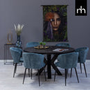 Jídelní židle Toulon Tmavě modrá s černou podnoží Mahom