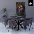 Jídelní židle Toulon Tmavě šedá s černou podnoží Mahom