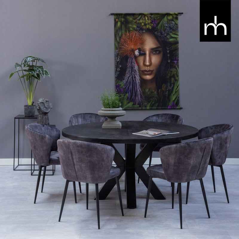 Jídelní židle Toulon Tmavě šedá s černou podnoží Mahom