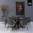 Jídelní židle Toulon Tmavě zelená s černou podnoží Mahom