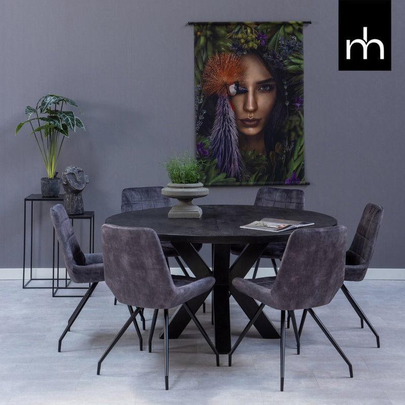 Jídelní židle Toulouse Antracit s černou podnoží Mahom