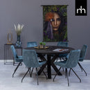 Jídelní židle Toulouse Modrá s černou podnoží Mahom