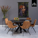 Jídelní židle Toulouse Cognac s černou základnou Mahom