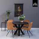 Jídelní židle Toulouse Cognac s černou základnou Mahom