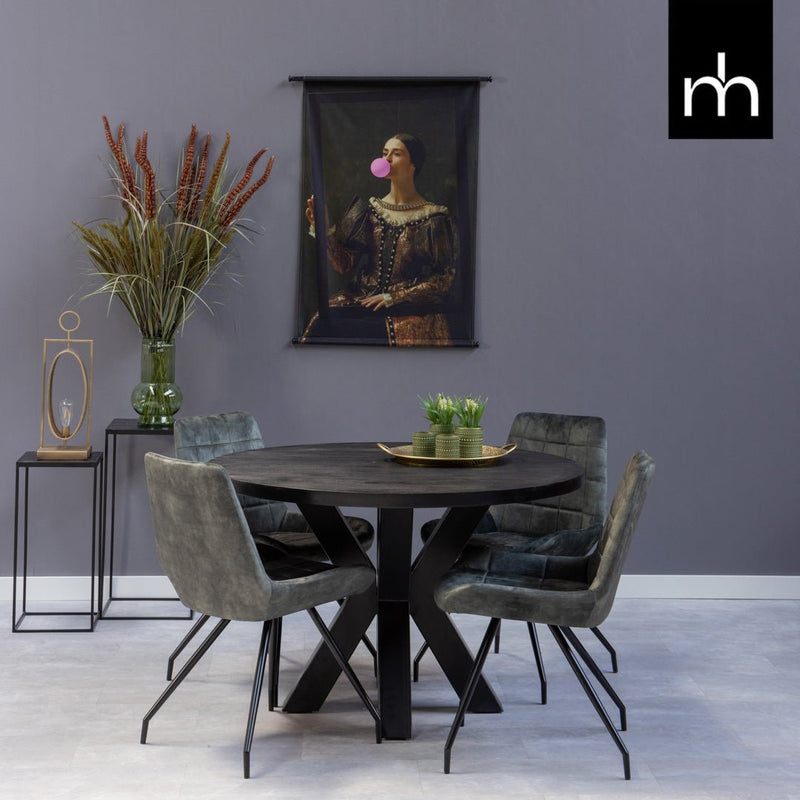 Jídelní židle Toulouse Zelená s černou podnoží Mahom