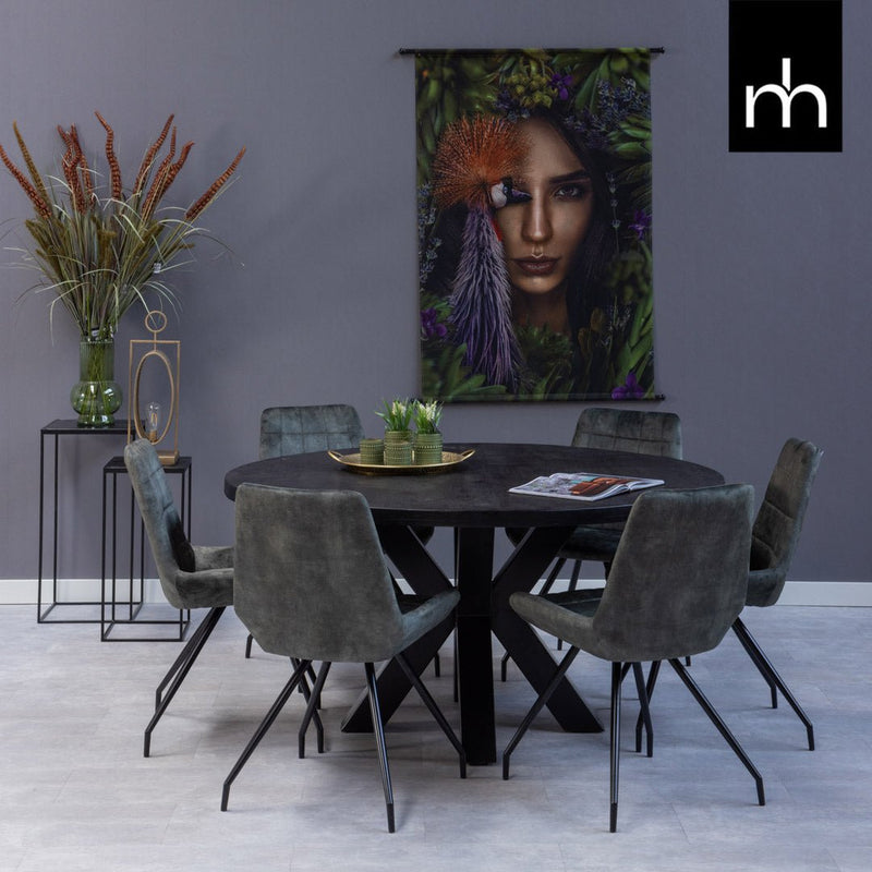 Jídelní židle Toulouse Zelená s černou podnoží Mahom